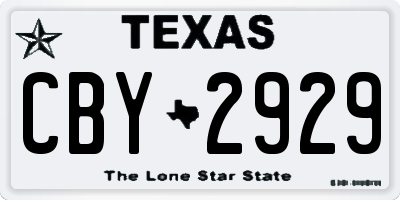 TX license plate CBY2929