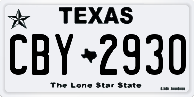 TX license plate CBY2930