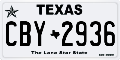 TX license plate CBY2936