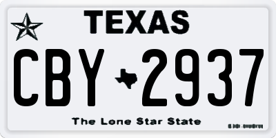 TX license plate CBY2937