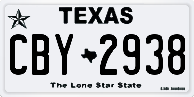 TX license plate CBY2938