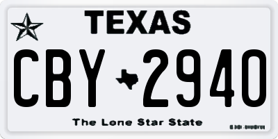 TX license plate CBY2940