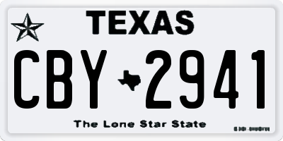 TX license plate CBY2941