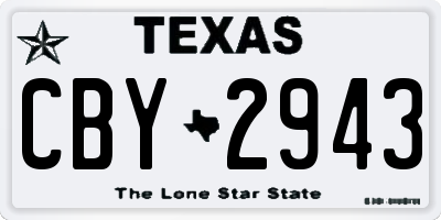 TX license plate CBY2943