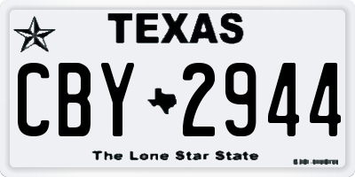 TX license plate CBY2944