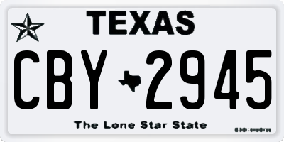 TX license plate CBY2945