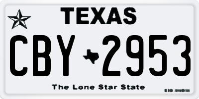 TX license plate CBY2953