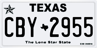 TX license plate CBY2955