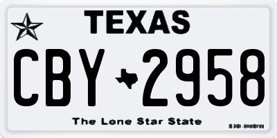 TX license plate CBY2958
