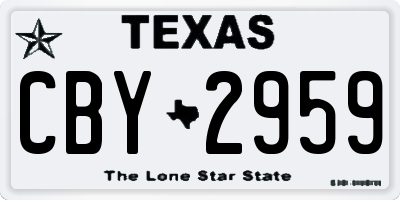 TX license plate CBY2959