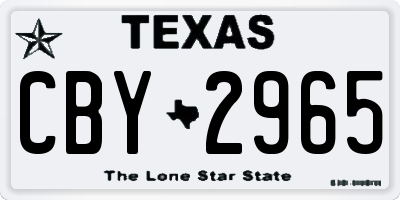 TX license plate CBY2965