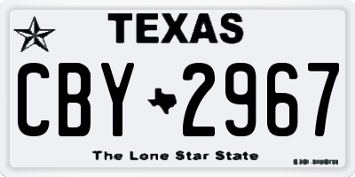 TX license plate CBY2967