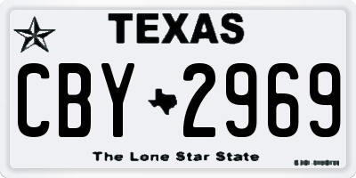 TX license plate CBY2969