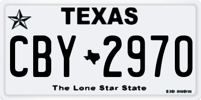 TX license plate CBY2970
