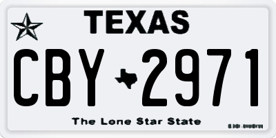 TX license plate CBY2971