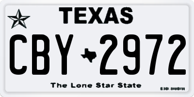TX license plate CBY2972