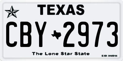 TX license plate CBY2973