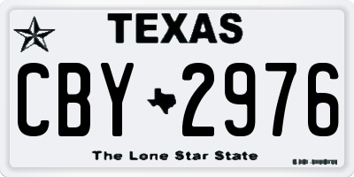 TX license plate CBY2976
