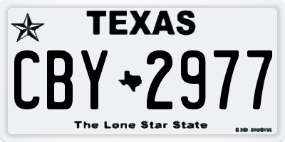TX license plate CBY2977