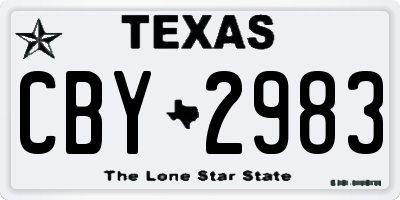 TX license plate CBY2983