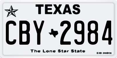 TX license plate CBY2984