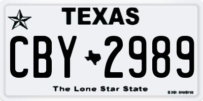 TX license plate CBY2989