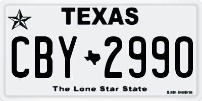 TX license plate CBY2990