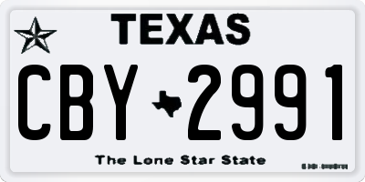 TX license plate CBY2991