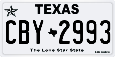 TX license plate CBY2993