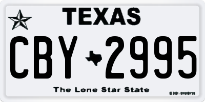 TX license plate CBY2995