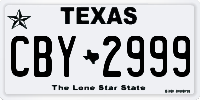 TX license plate CBY2999