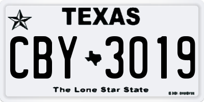 TX license plate CBY3019