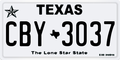TX license plate CBY3037