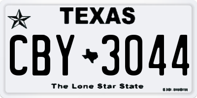 TX license plate CBY3044
