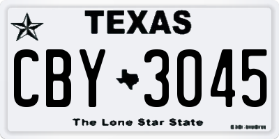 TX license plate CBY3045