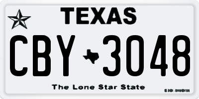 TX license plate CBY3048