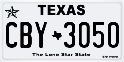 TX license plate CBY3050