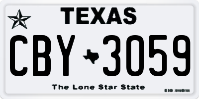 TX license plate CBY3059
