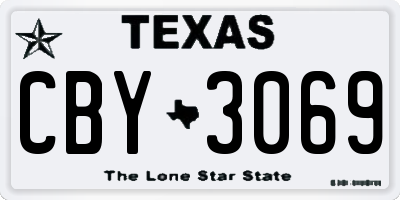 TX license plate CBY3069