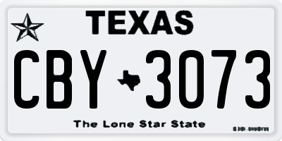 TX license plate CBY3073