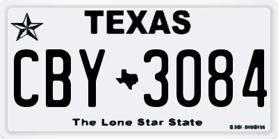 TX license plate CBY3084