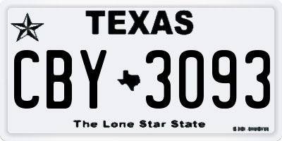 TX license plate CBY3093