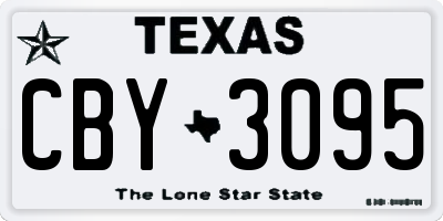 TX license plate CBY3095