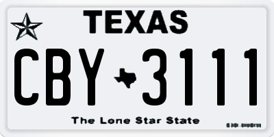 TX license plate CBY3111