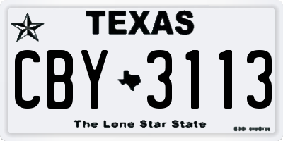 TX license plate CBY3113