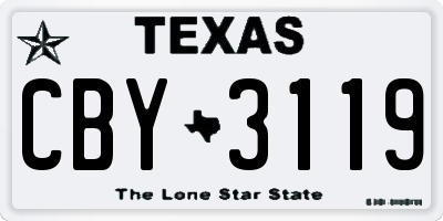 TX license plate CBY3119