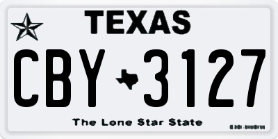 TX license plate CBY3127