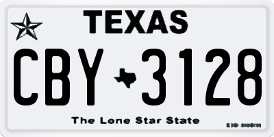 TX license plate CBY3128