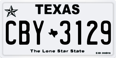 TX license plate CBY3129