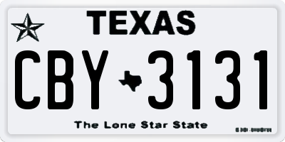 TX license plate CBY3131